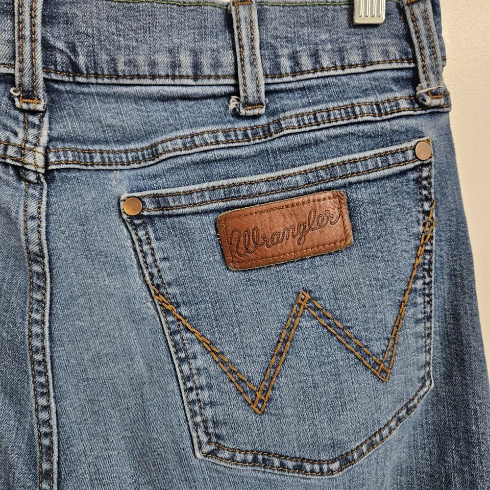 Wrangler Jeans Mens 33x32 Blue Retro Slim Straight‎ Leg Stretch Denim 112335418